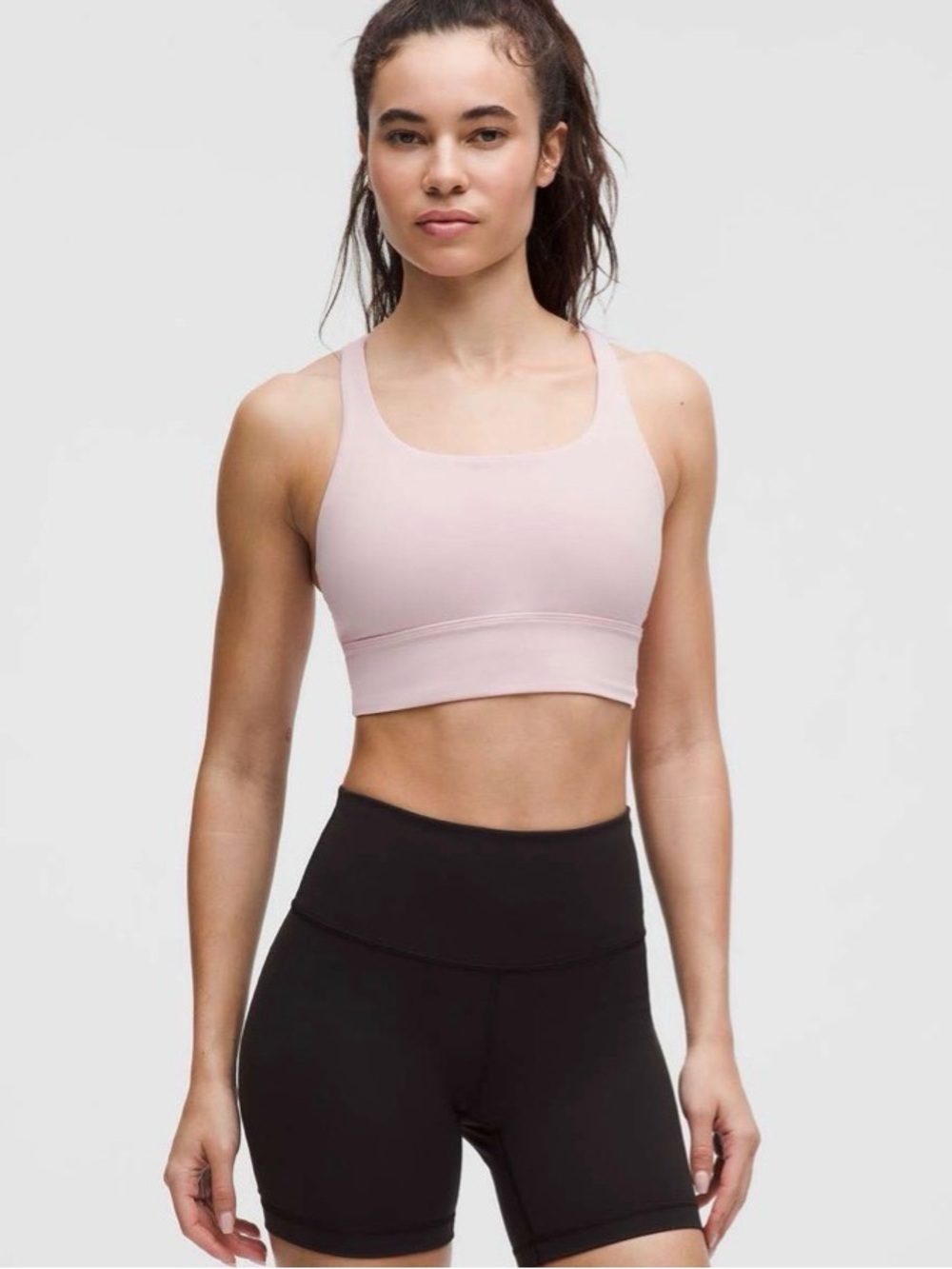 Lululemon Energy Longline Bra *Medium Support, B–D Cups Pink Haze